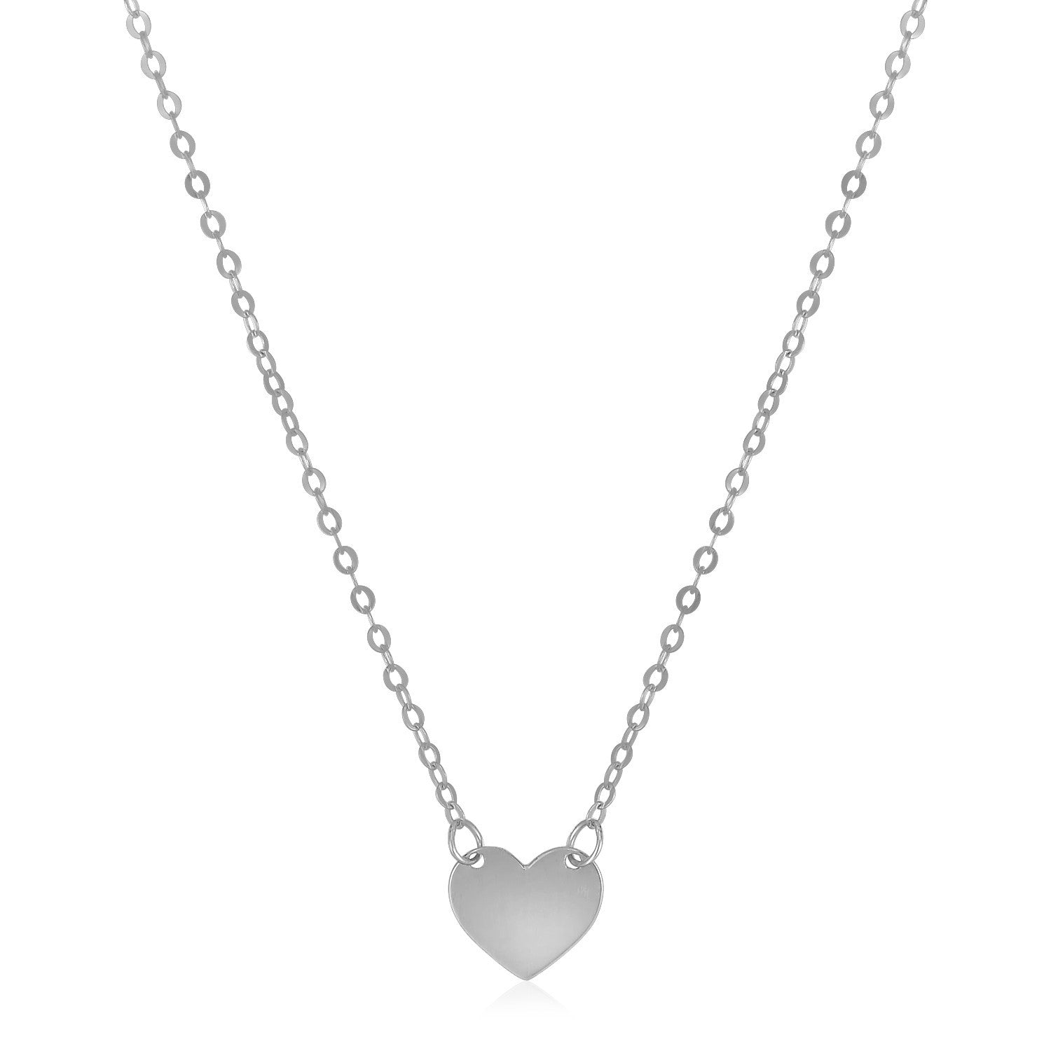 14k White Gold Polished Mini Heart Necklace by Bids.com