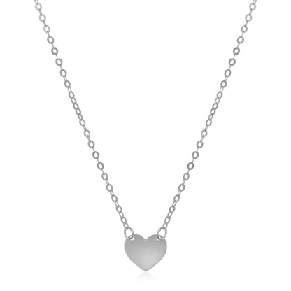 14k White Gold Polished Mini Heart Necklace by Bids.com