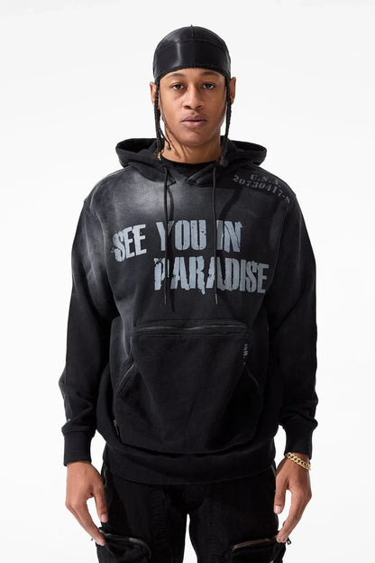 Jordan Craig Paradise Field Tech Cargo Hoodie - Black by Denim Exchange