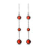 .925 Sterling Silver Graduating Bezel Set Red Garnet Dangle Earring by Bids.com
