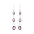 .925 Sterling Silver Checkerboard Cut Oval Purple Amethyst 2" Inch Drop and Dangle Earrings by Bids.com