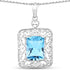 10.63 Carat Genuine Swiss Blue Topaz .925 Sterling Silver Pendant by Bids.com