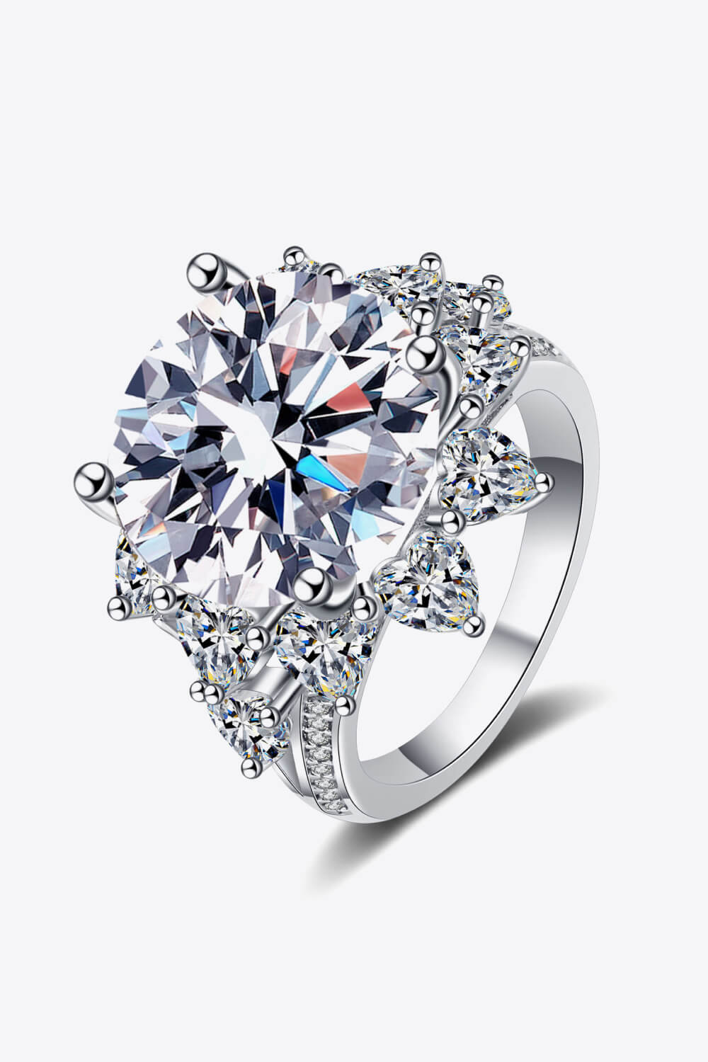 10 Carat Sparkala™ Flower-Shaped Ring (Rhodium Over Pure Sterling Silver) by Sparkala