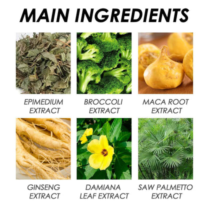 Men Sexual Enhancement Energy Supplement | Natural Libido Booster with Ginseng, Damiana &amp; Saw Palmetto for Male Performance &amp; Confidence