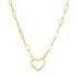 14k Yellow Gold Paperclip Chain Necklace with Heart Carabiner Clasp by Bids.com