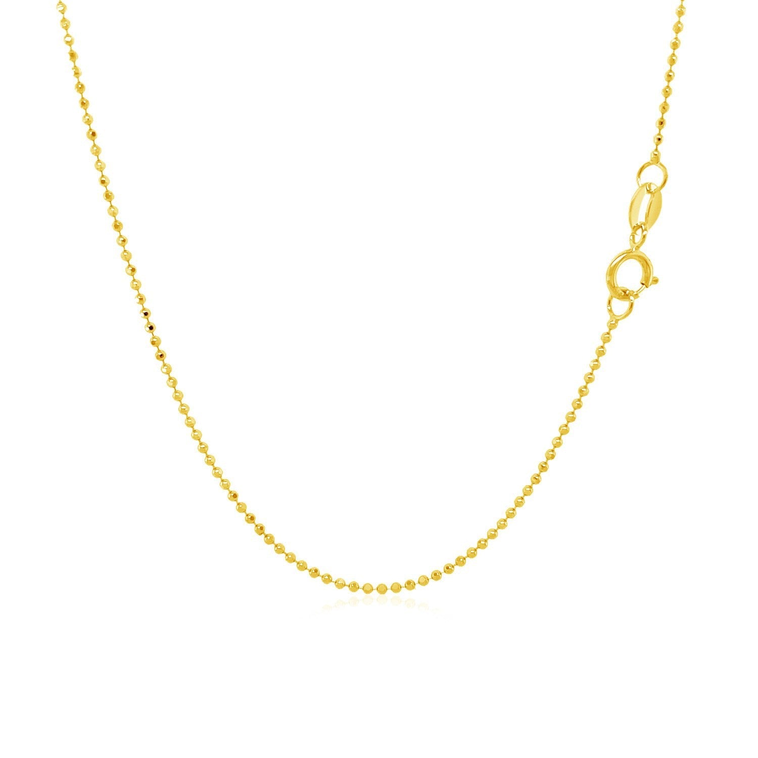 14k Yellow Gold Diamond-Cut Bead Chain 1.0mm by Bids.com