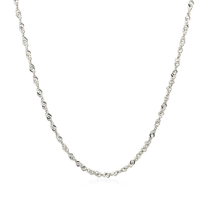 14k White Gold Singapore Chain 1.5mm by Bids.com