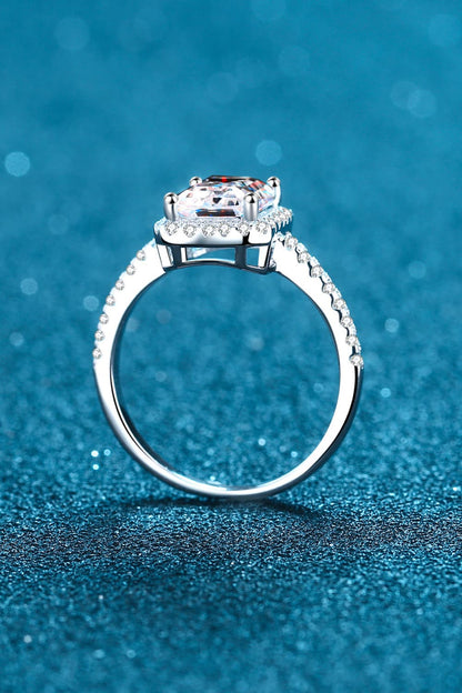 2 Carat Radiant-Cut Sparkala™ 925 Rhodium Over Sterling Silver Halo Ring by Sparkala