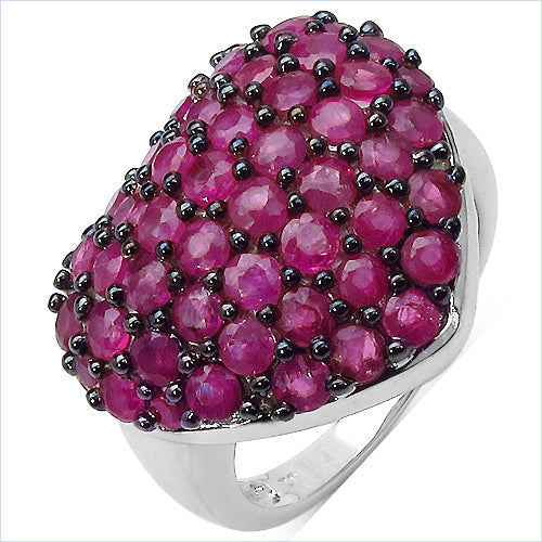 3.53 Carat Genuine Ruby .925 Sterling Silver Ring by Bids.com