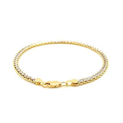 Two-Toned Fine Wheat Chain Bracelet in 10k Yellow and White Gold by Bids.com