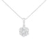 14K White Gold 2.00 Cttw Brilliant Round-Cut Diamond 7 Stone Flower Cluster 18" Pendant Necklace (H-I Color, SI2-I1 Clarity) by Bids.com