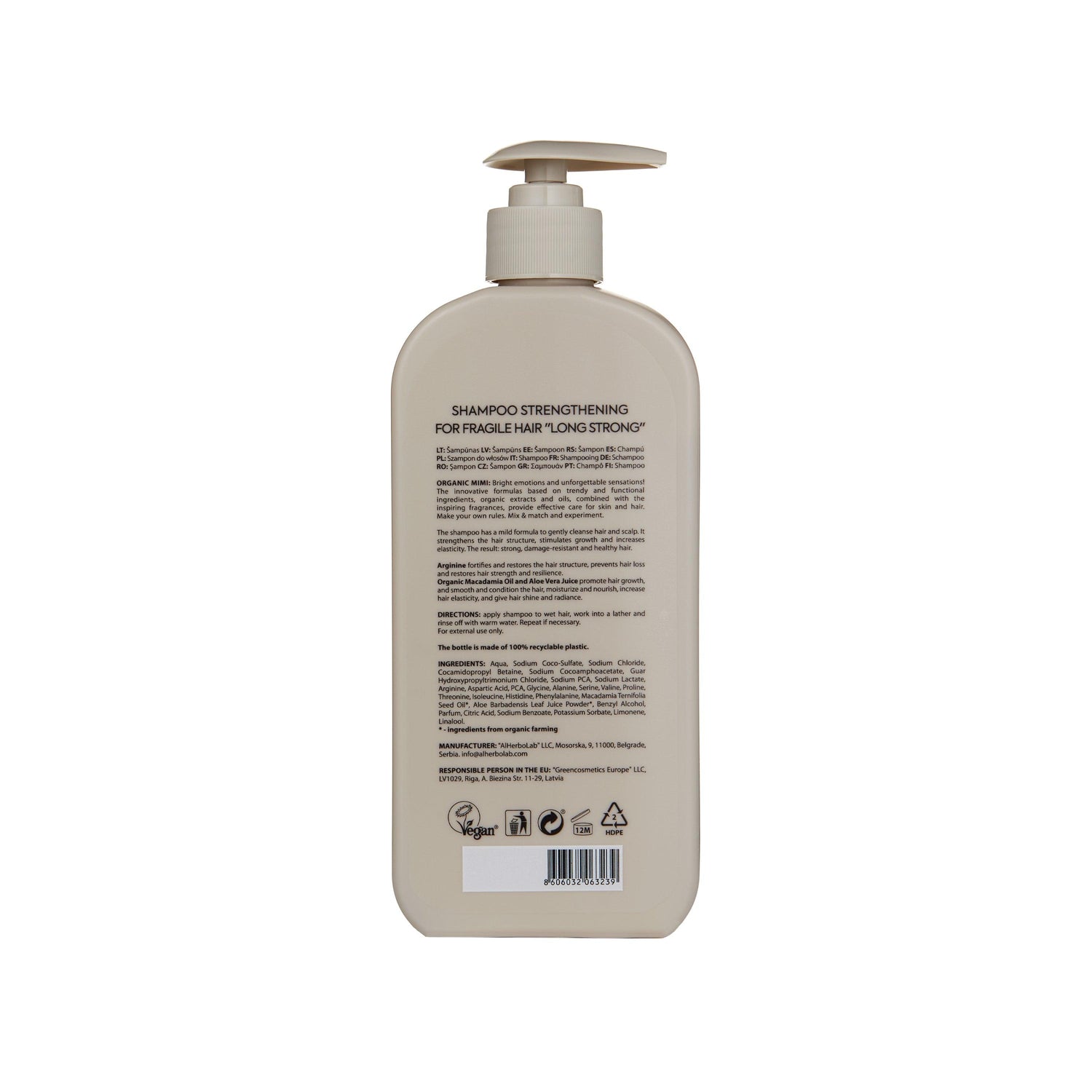ORGANIC MIMI, SHAMPOO STRENGTHENING LONG STRONG, 400 ml by Damask Rose