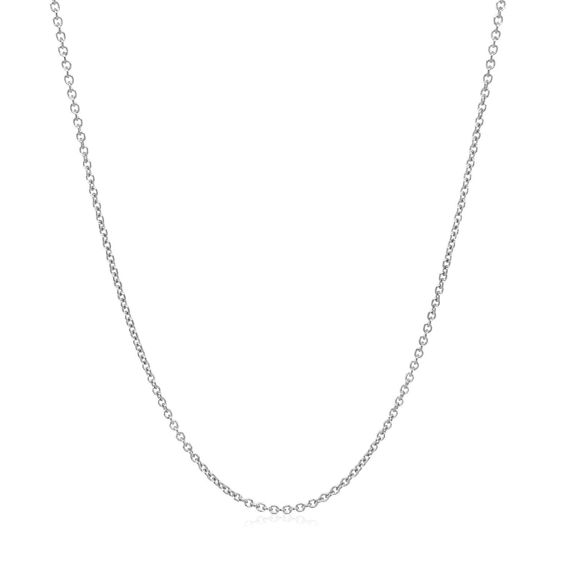 14k White Gold Round Cable Link Chain 1.2mm by Bids.com