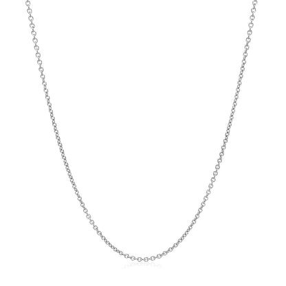 14k White Gold Round Cable Link Chain 1.2mm by Bids.com