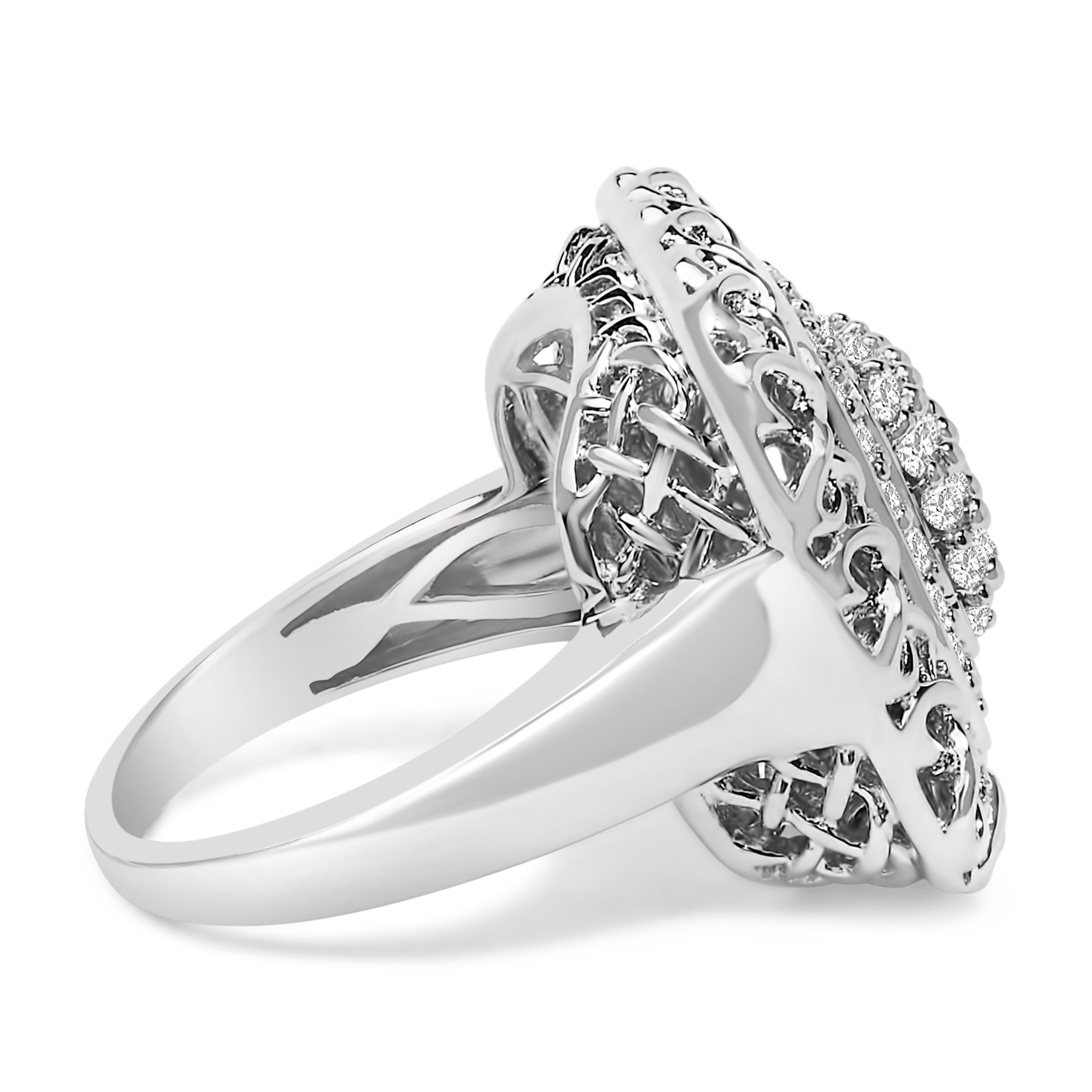 Sterling Silver 1.0 Cttw Diamond Celtic Knot Cocktail Ring by Bids.com