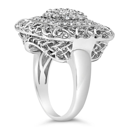 Sterling Silver 1.0 Cttw Diamond Celtic Knot Cocktail Ring by Bids.com