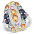 3.84 Carat Genuine Multi Sapphire .925 Sterling Silver Ring by Bids.com