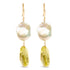 14K Yellow Gold Citrine and Baroque Pearl Drop and Dangle Earrings 1 3/4 Inch Dangle by Bids.com