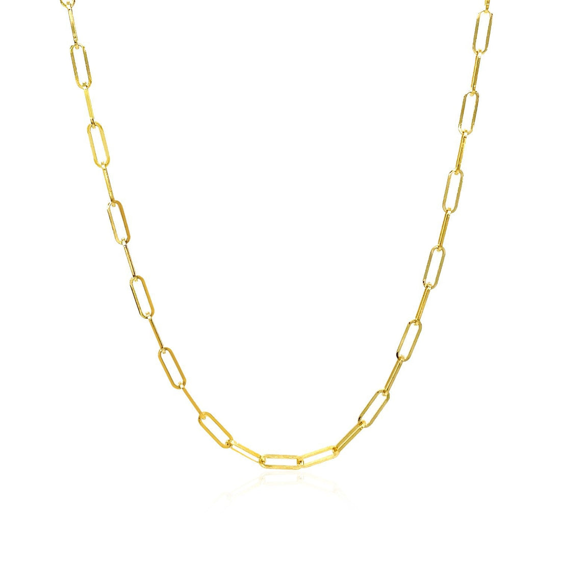 14K Yellow Gold Delicate Paperclip Chain (2.1mm) by Bids.com
