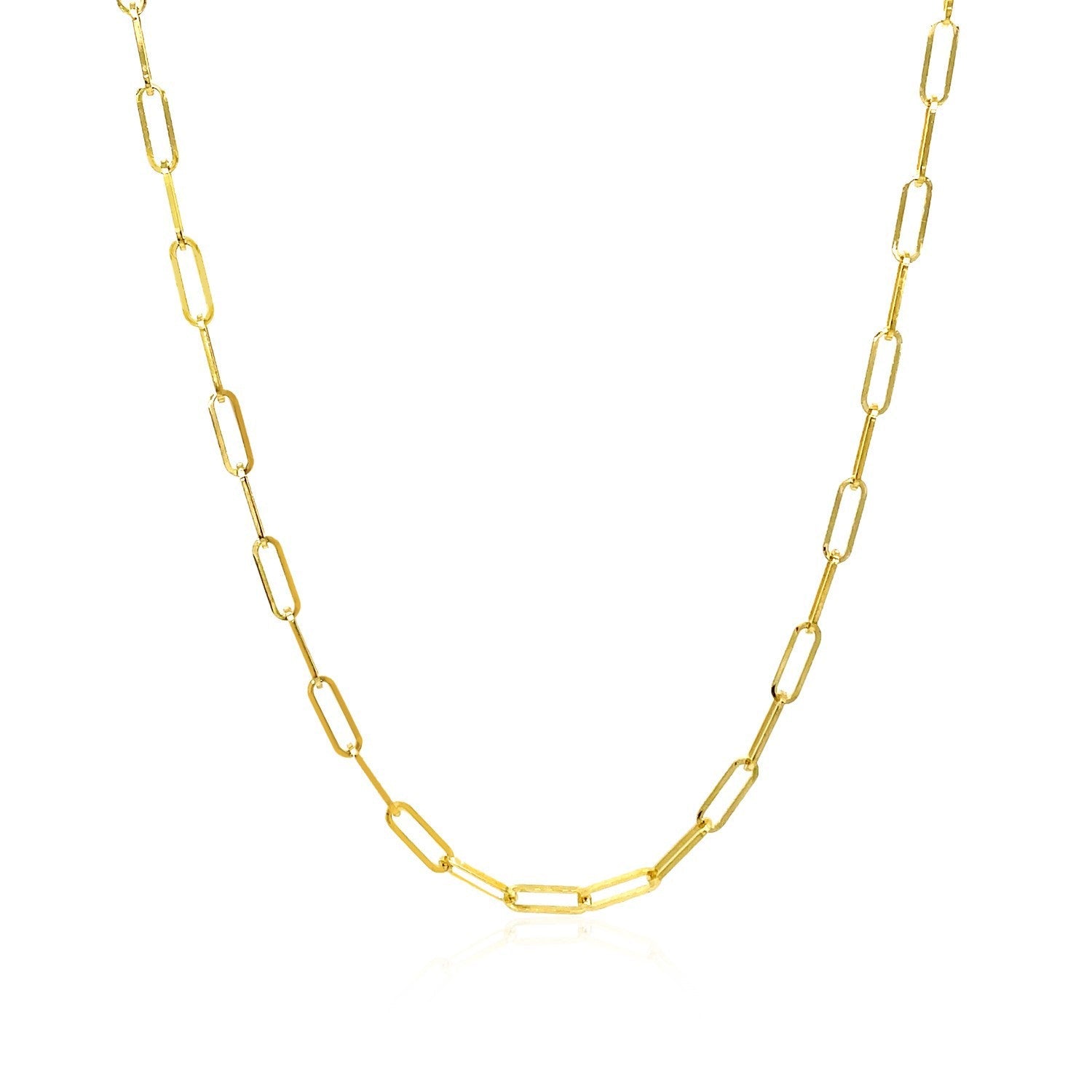 14K Yellow Gold Delicate Paperclip Chain (2.1mm) by Bids.com
