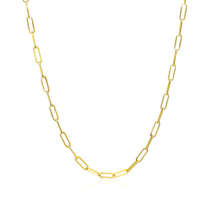 14K Yellow Gold Delicate Paperclip Chain (2.1mm) by Bids.com