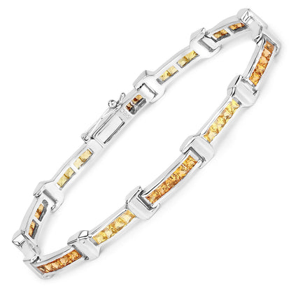 6.48 Carat Genuine Multi Sapphire .925 Sterling Silver Bracelet by Bids.com