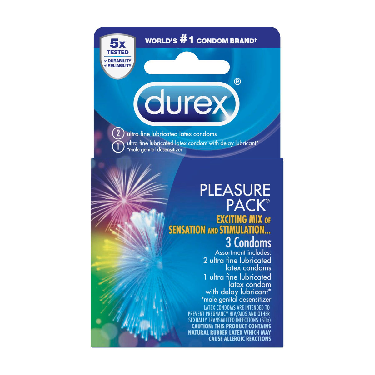 Durex Pleasure Pack, Assorted Lubricated Premium Condoms by Pasteur Pharmacy