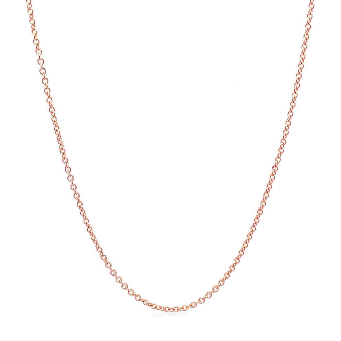 14k Rose Gold Round Cable Link Chain (1.25 mm) by Bids.com