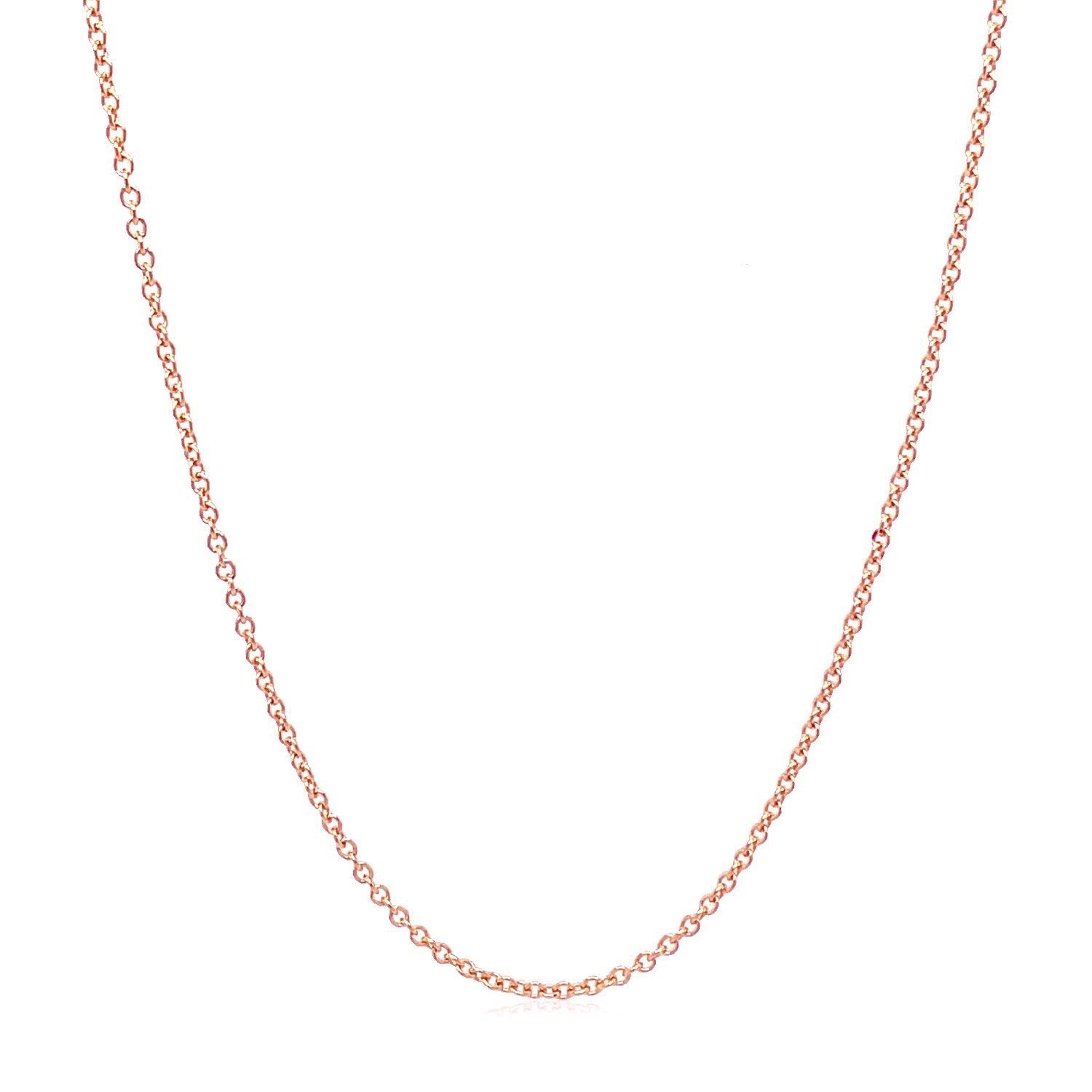 14k Rose Gold Round Cable Link Chain (1.25 mm) by Bids.com