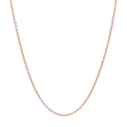 14k Rose Gold Round Cable Link Chain (1.25 mm) by Bids.com