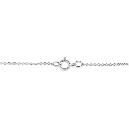 .925 Sterling Silver 1/10 cttw Pave-Set Round-Cut Diamond Open Cross 18" Pendant Necklace (I-J Color, I1-2 Clarity)  DestGlow