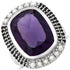 9.59 Carat Genuine Amethyst, Pearl and Black Spinel .925 Sterling Silver Ring by Bids.com