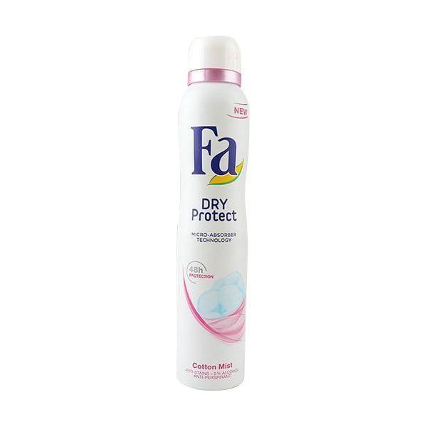 Fa Dry Protect Cotton Mist Anti Perspirant Deodrent Spray 48h 200ml by Pasteur Pharmacy