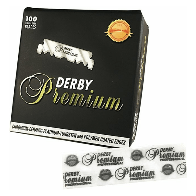 Derby Premium Single Edge Razor Blades with Swedish Steel, 100 Count by Pasteur Pharmacy