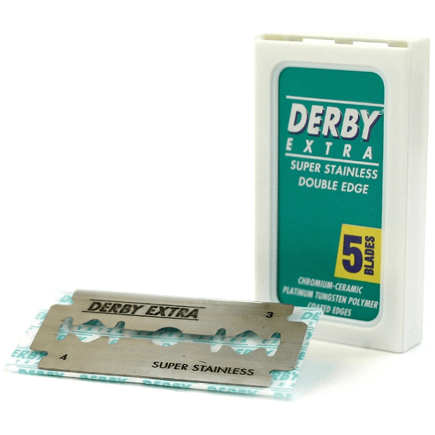 Derby Extra Chromium-Ceramic-Platinum Double Edge Razor Blades - 5 Pack by Pasteur Pharmacy