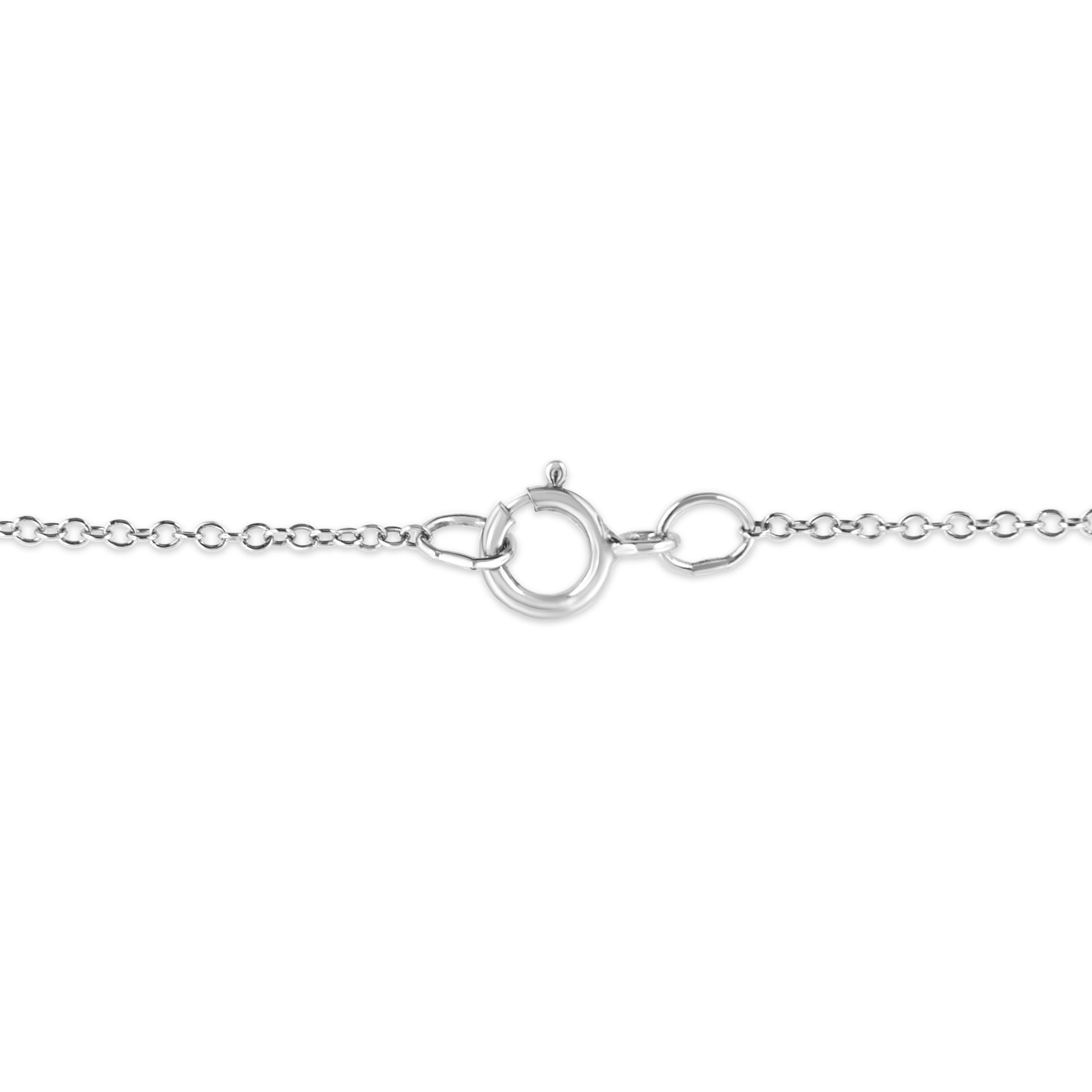 .925 Sterling Silver Prong-Set Diamond Accent Heart Emblemed 18" Pendant Necklace (I-J Color, I1-I2 Clarity)  DestGlow