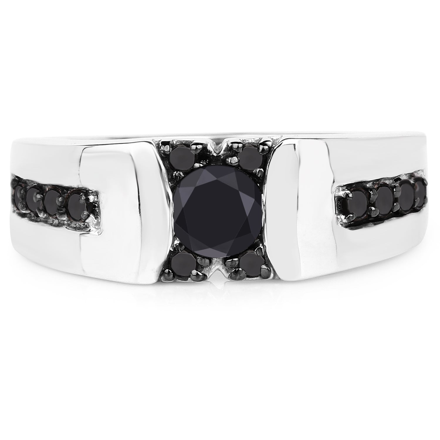 0.83 Carat Genuine Black Diamond .925 Sterling Silver Ring by Bids.com