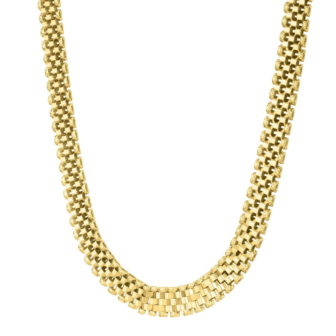 14k Yellow Gold Faceted Panther Link Chain Necklace by Bids.com