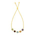 Adjustable Bracelet with Multicolored Large Round Gemstones in 14k Yellow Gold  DestGlow