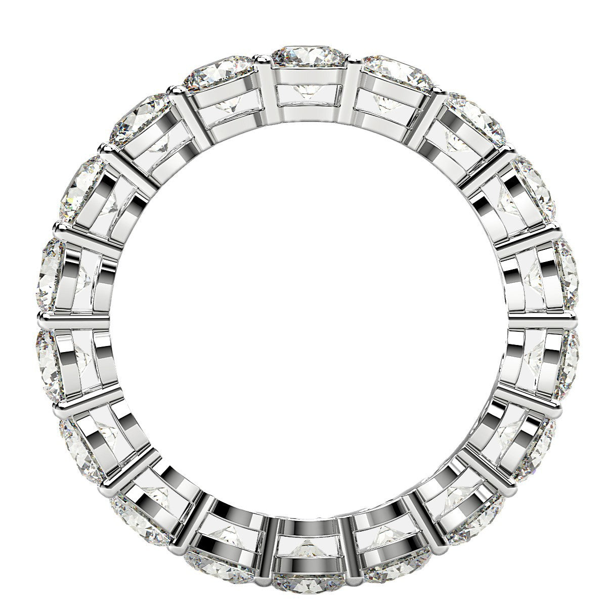 Round Cut Lab Grown Diamond Eternity Ring in 14k White Gold (2 cttw FG/VS2)  DestGlow