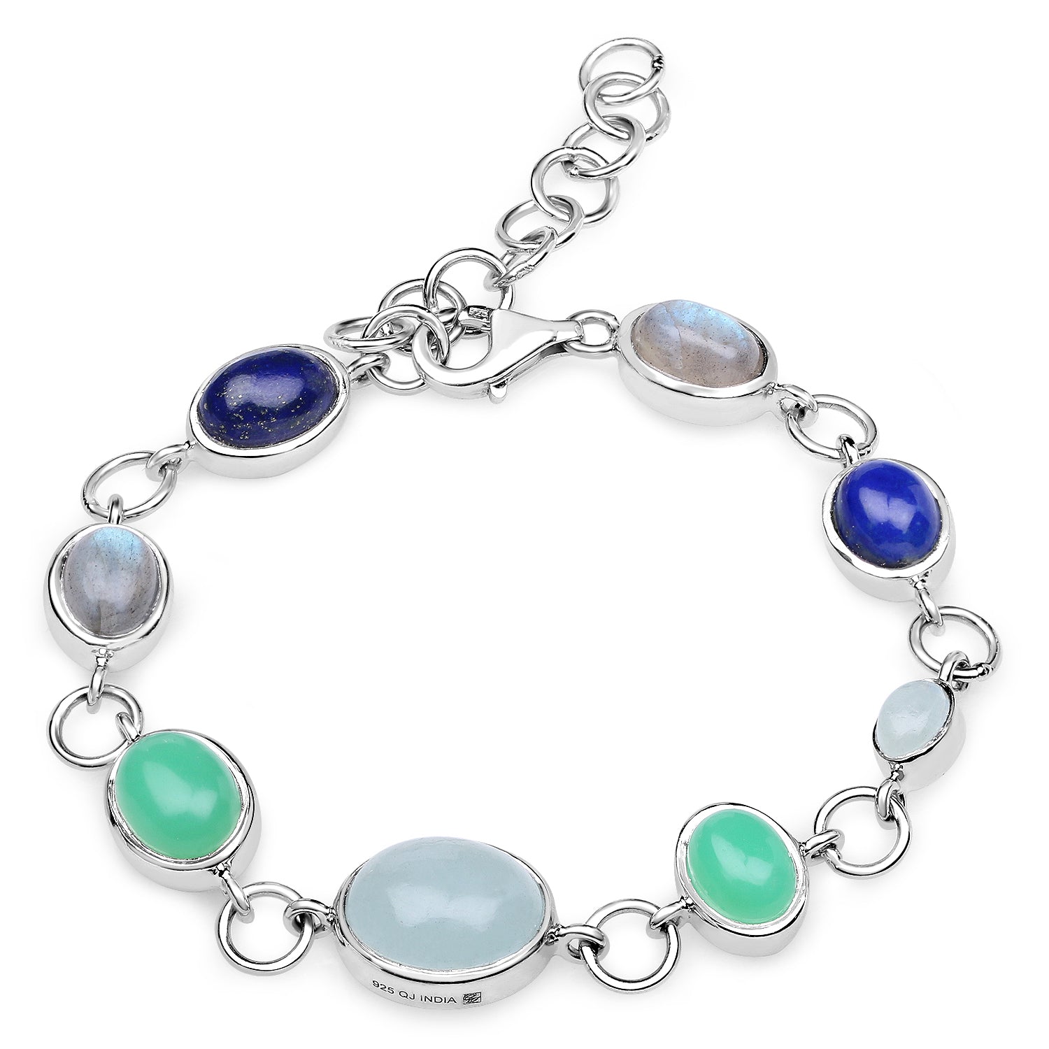 15.67 Carat Genuine Multi Stone .925 Sterling Silver Bracelet  DestGlow