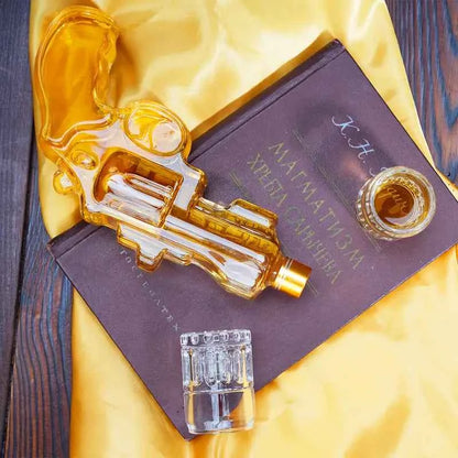 Classic Revolver Whiskey Decanter Set