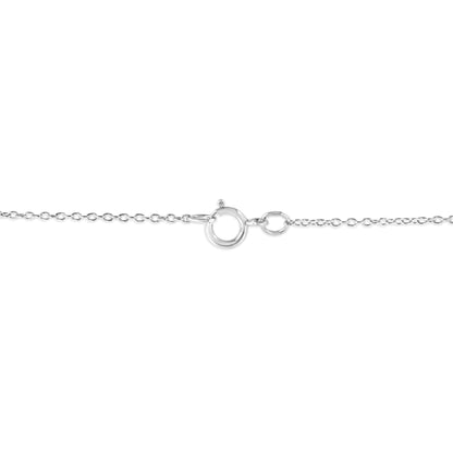 .925 Sterling Silver Pave-Set Diamond Accent Angel Wing 18" Double Heart Pendant Necklace (I-J Color, I1-I2 Clarity) by Bids.com