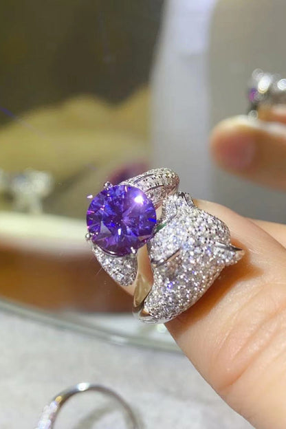 2 Carat Blue Sparkala™ Adjustable Animal Bypass Ring (Platinum Over Pure Sterling Silver) by Sparkala