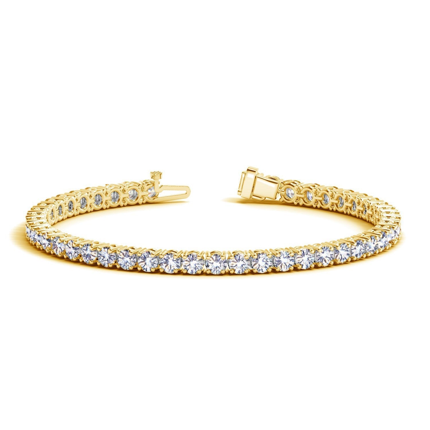 Lab Grown Round Diamond Tennis Bracelet in 14k Yellow Gold (8 cctw F/G VS2/SI1) by Bids.com