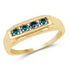 14K Yellow Gold Plated 0.48 Carat Genuine Blue Diamond .925 Sterling Silver Ring by Bids.com