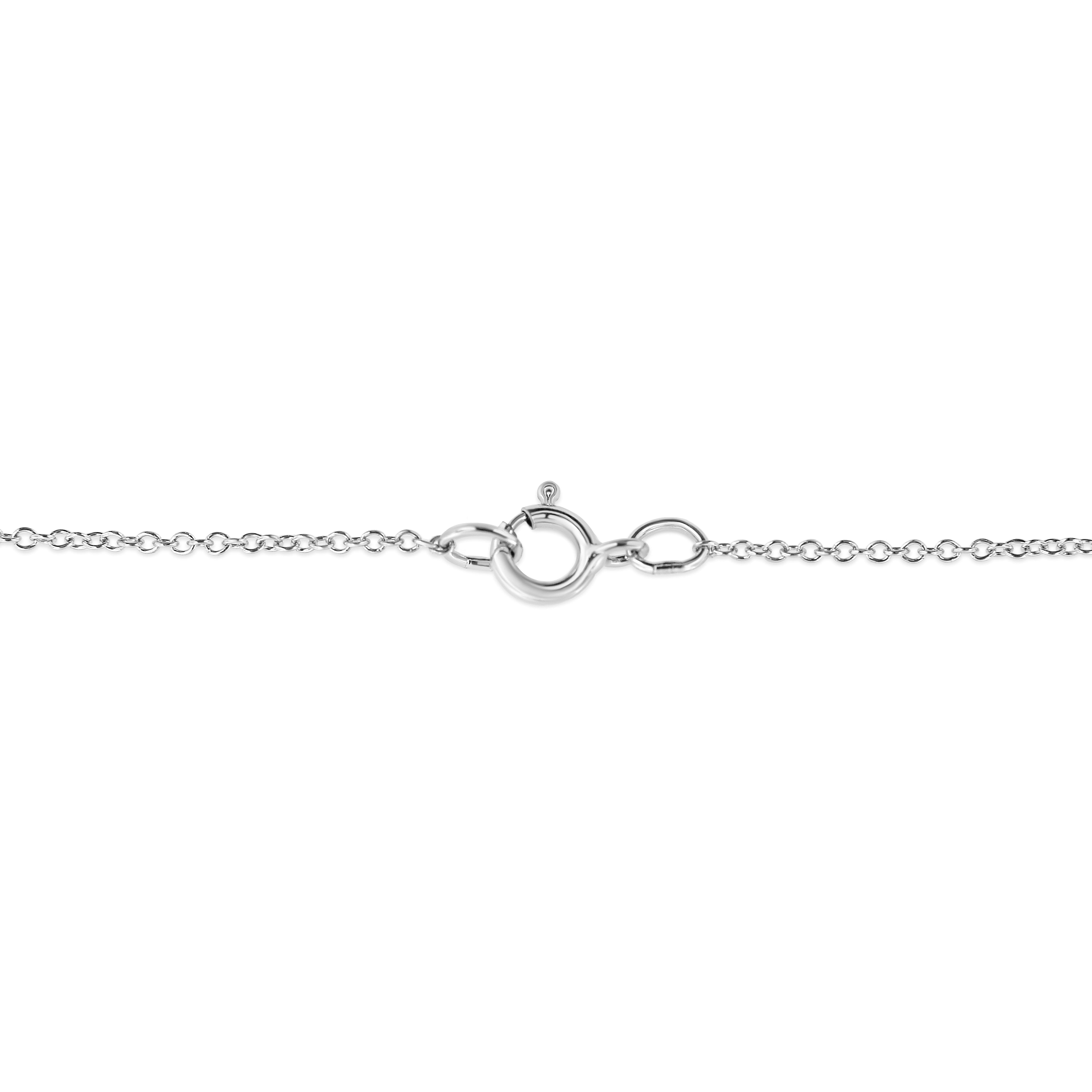 .925 Sterling Silver Pave-Set Diamond Accent Double Curve 18" Pendant Necklace (I-J Color, I1-I2 Clarity)  DestGlow