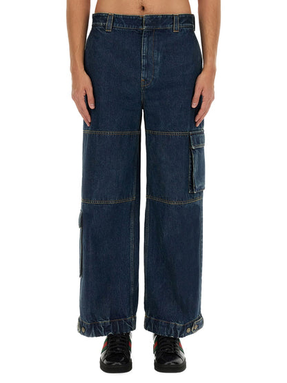 Gucci Men Denim Pants With Gucci Label by Luosophy