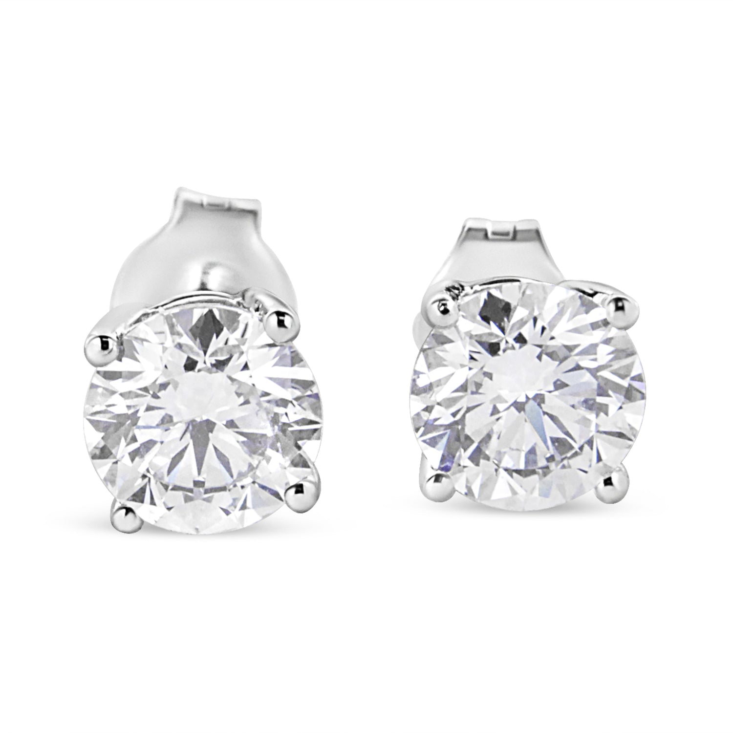 14K White Gold 1 3/4 Cttw Lab Grown Round Brilliant Diamond Solitaire Stud Earring (F-G Color, VS2-SI1 Clarity)  DestGlow