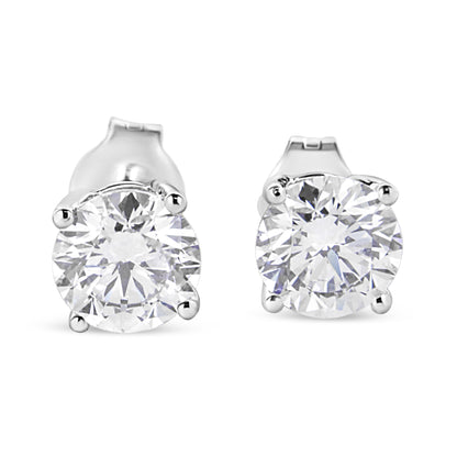 14K White Gold 1 3/4 Cttw Lab Grown Round Brilliant Diamond Solitaire Stud Earring (F-G Color, VS2-SI1 Clarity)  DestGlow